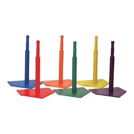 Champion Sports Deluxe Color Batting Tee Set, Clrs, PK6 C90SET