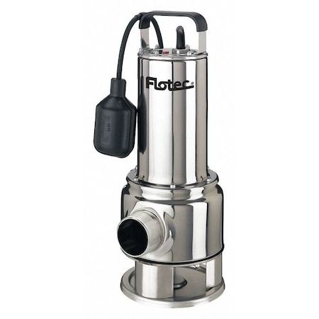 Pentair Flotec Sewage Pump, Stainless Steel, 3/4 HP FPSES2700A