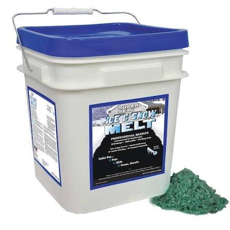 Super Seal 30 lb Pail Ice and Snow Melt, Green Crystal Flakes, -18 Degrees F, Anti-Corrosive Agent 53270