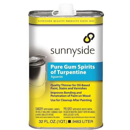 Sunnyside Pure Gum Turpentine, 1 qt., PK6 87032S