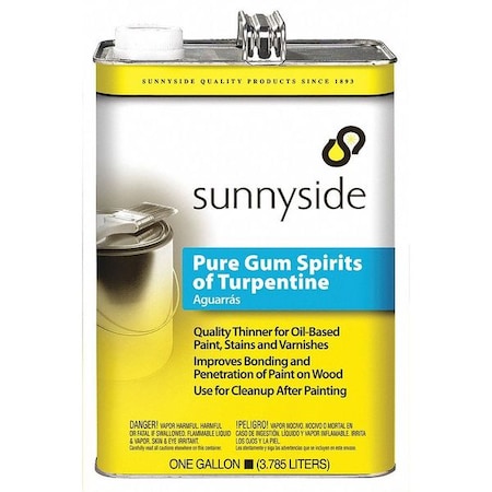Sunnyside Pure Gum Turpentine, 1 gal., PK4 870G1S | Zoro