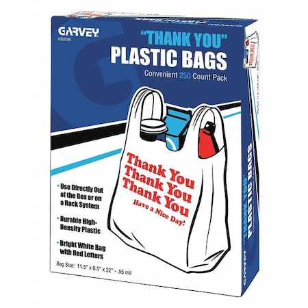 Garvey Garvey, PlasticShoppingBags, PK250, PK250 063036