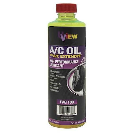 U-View Ultraviolet Systems Pag Oil, 100 A/C, Extendye 488100PBD