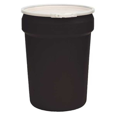 Eagle Mfg Open Head Poly Drum, w/Lock Ring, 30 gal., 30 gal, High-Density-Polyethylene 1601BLK
