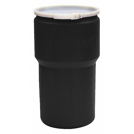 Eagle Mfg Open Head Poly Drum, w/Lock Ring, 14 gal., 14 gal, High-Density-Polyethylene 1610BLK