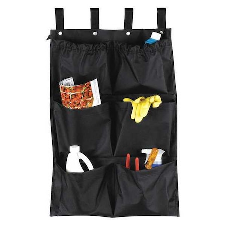 Hospitality 1 Source Caddy Bag, (6) Pocket, 19"X32", Black CB6BLK
