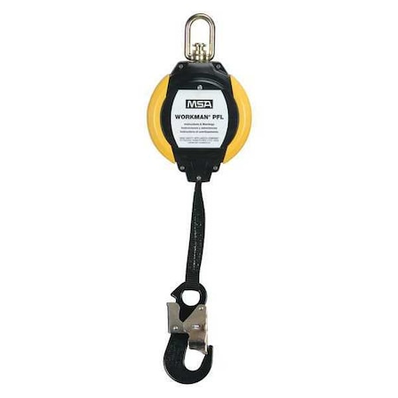 Msa Safety Fall Limiters, Snaphook, 12 ft. Length, Yellow, Black, Silver 10093350