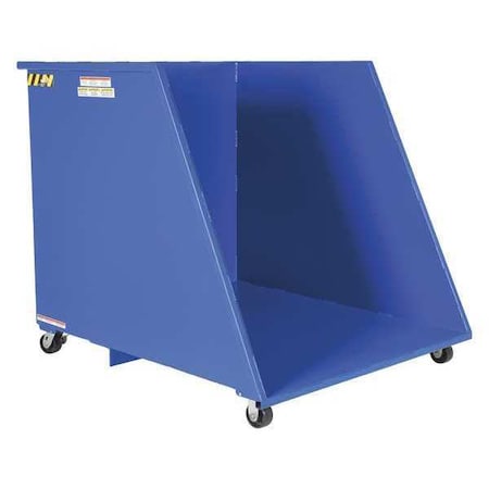 Vestil Open Ended Steel Dumping Hopper 2000 lb Glass-Filled Nylon Casters HOP-OE