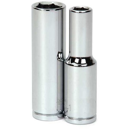 Williams 1/2" Drive Impact Socket High Polished Chrome, Deep 1/2"D, 6Pt, 27mm 32727