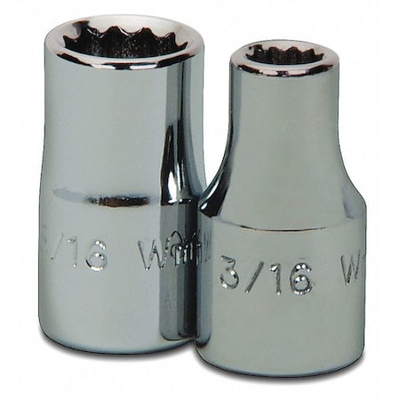 Williams 1/4" Drive, 7/32" SAE Socket, 12 Points, Standard 1/4"D, 12Pt, 7/32 30207