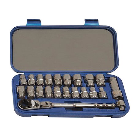 Williams Socket Set, 22pcs. 3/8" D, Bolt Thru, 50671 JHW50671