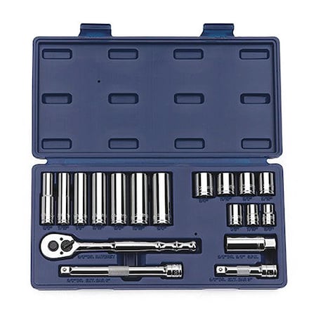 Williams Socket and Drive Tool Set, 3/8" D, 18pcs., JHW50664 50664
