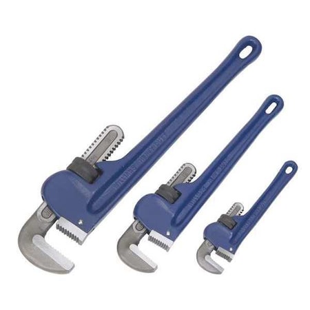 Williams 8", 12", 18" L 1-5/16", 2-1/8", 3-1/8" Cap. Cast Iron Castiron Pipe Wrench Set, 3pcs.s 13544