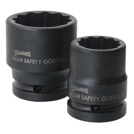 Williams 3/4" Drive Impact Socket Black Industrial, 3/4" D, 1-5/16 12Pt 38442