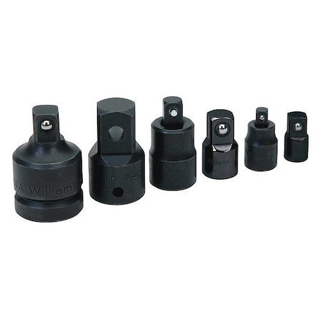 Williams 1/4", 3/8", 3/8", 1/2", 1/2", 3/4" Drive Adaptor Set, SAE, 6 pcs, Industrial Black WSB-6ADPA