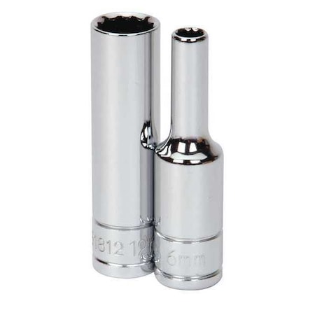 Williams 3/8" Drive, 7mm Metric Socket, 12 Points, Deep 3/8" D, 7mm, 12Pt 31807