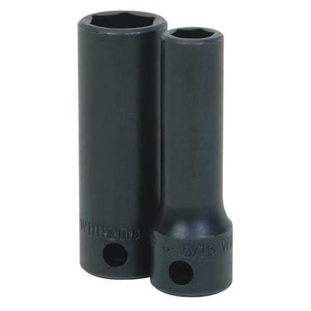 Williams 3/8" Drive Impact Socket Black Industrial, Deep 3/8" D, 6Pt 7/16 12-614