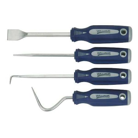 Williams 4 Piece Utility Tool Set Bi-Mold Comfort Grip Handle 40251
