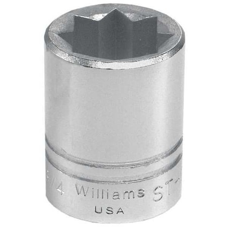 Williams 1/2" Drive, 7/8" SAE Socket, 8 Points, Standard 1/2"D, 8Pt, 7/8 ST-828