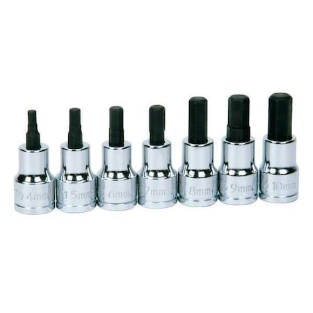 Williams Socket Set, 3/8" D, 7 pcs., JHW31904 31904