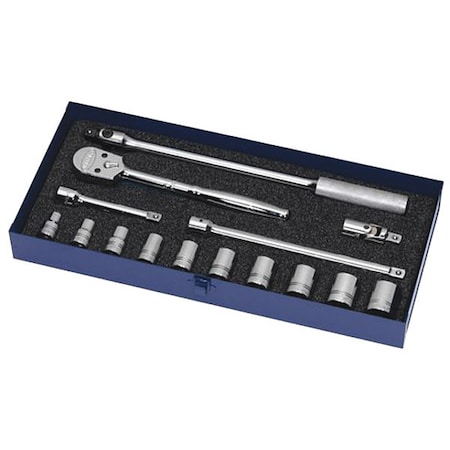 Williams Socket and Tool Set, 1/2" D, 12Pt, 15pcs., JHWWSS-15F WSS-15F