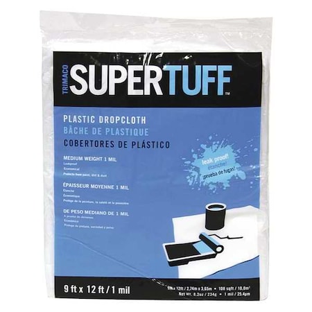 Trimaco Plastic Drop, 1 mil, 9x12, PK24 03303