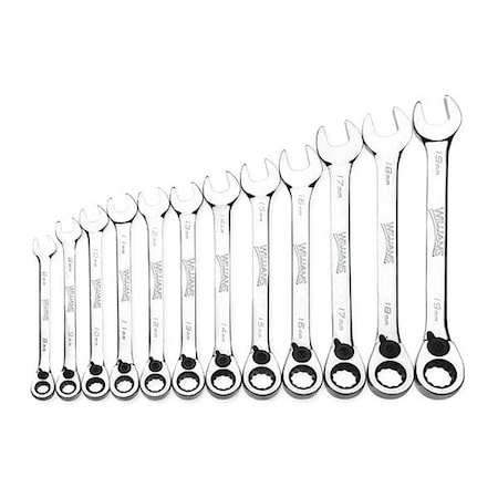 Williams Williams Ratchet Combo Wrench Set, 12 pcs., Metric MWS-12RC