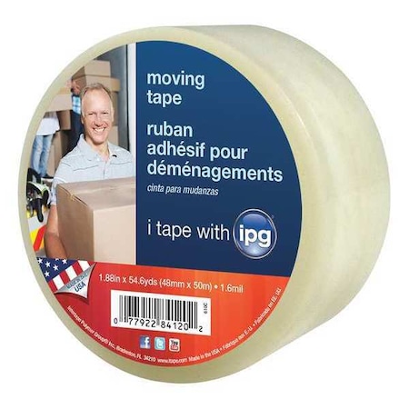 Intertape Moving Tape, 1.6 mil 48mmx50m, PK16 6100