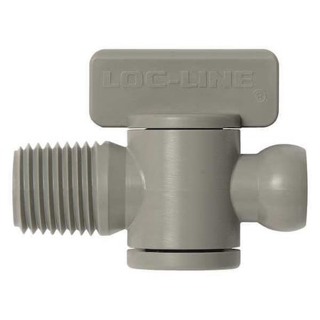 Loc-Line Male NPT Valve, Gray, 1/4", PK10 29452-G