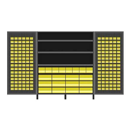 Valley Craft Extra Wide Storage Cabinet, 72 in W, 84 in H, 24 in D, 204 Bins F85869A6