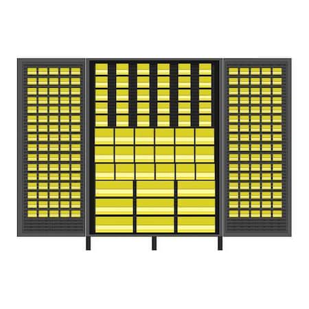 Valley Craft Bin and Shelf Cabinet, 60WX24DX84H, 60 in W, 84 in H, 24 in D, 196 Bins F87953A7
