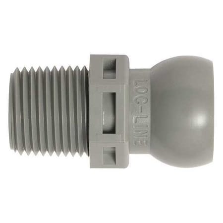 Loc-Line NPT Connector, Gray, 3/8", PK50 59864-G