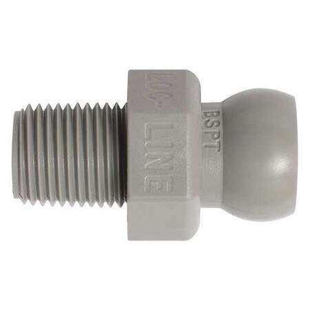 Loc-Line BSPT Connector, Gray, 1/8", PK50 49437-G