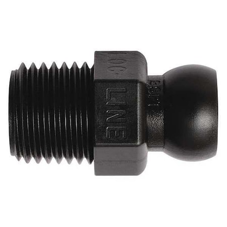 Loc-Line BSPT Connector, Black, 1/4", PK50 49438-BLK