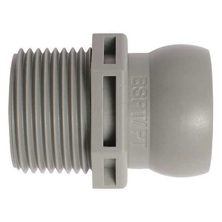 Loc-Line BSPT Connector, Gray, 3/4", PK50 69549-G