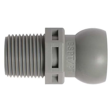 Loc-Line BSPT Connector, Gray, 3/8", PK50 59876-G