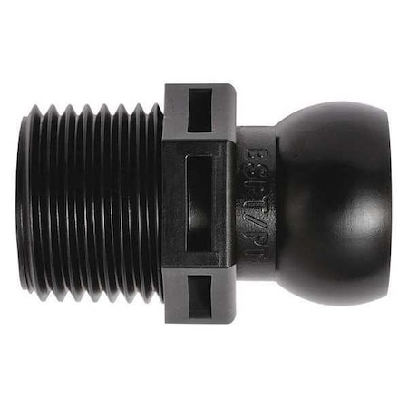 Loc-Line BSPT Connector, Black, 1/2", PK50 59877-BLK