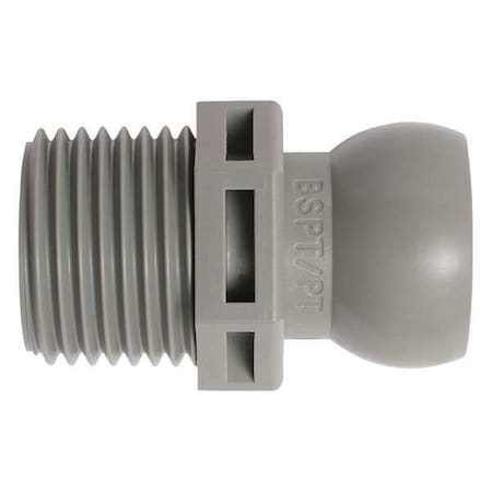 Loc-Line BSPT Connector, Gray, 1/2", PK50 59877-G