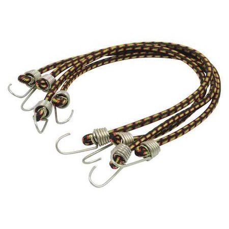 Roadpro Stretch Cords, w/Metal Hooks, 10ft., PK4 RPJS-10