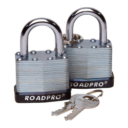 Roadpro Laminated Steel Padlock, w/Bumper, 40mm RPLS-40/2