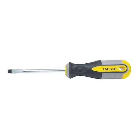 Roadpro Slotted Magnetic Tip Screwdriver, 1/4x4 RPS1018