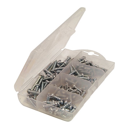 Roadpro #4 to #10 x Assortment Assortment Sheet Metal Screw Assortment, Not Applicable Finish, Steel SST90135