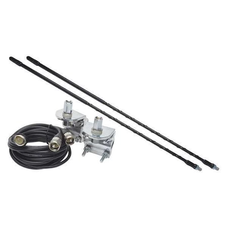 Solarcon Top Loaded Dual CB Antenna, w/Mirror, 4ft. 224B