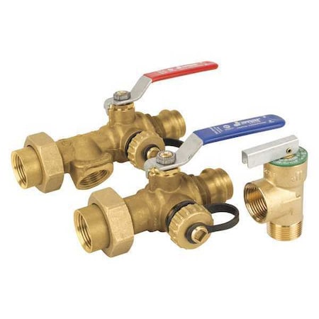 Jomar Valve LF Tankless Wtr Htr Vlve Kit Press, 3/4" TWV-3W-KIT-G