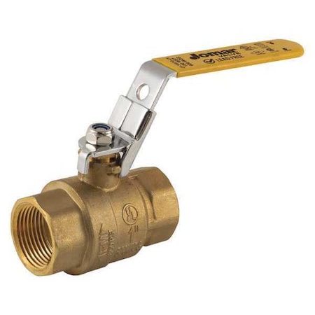 Jomar Valve 1-1/4" NPT Lead Free Brass Ball Valve, Seat Material: PTFE JF-100TG-LH