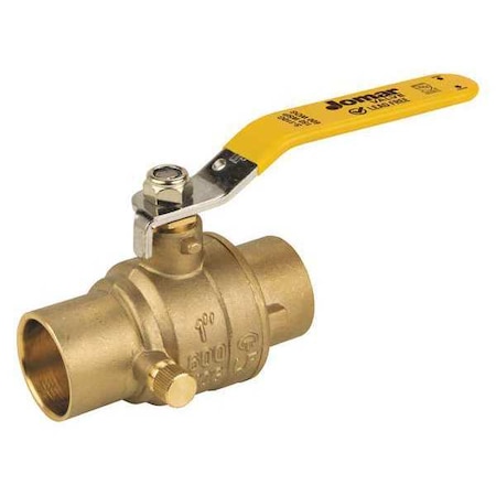 Jomar Valve 1/2" CXC Lead Free Brass Ball Valve, Max. Pressure: 600 psi WOG S-110G