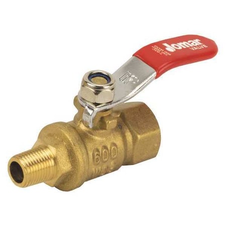 Jomar Valve 1/8" MIP x 1/4" FIP Brass Mini Valve T-83C