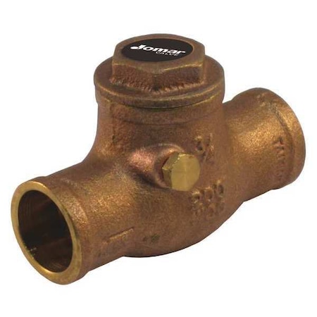 Jomar Valve 3/4" Solder Brass Horizontal Check Valve S-501