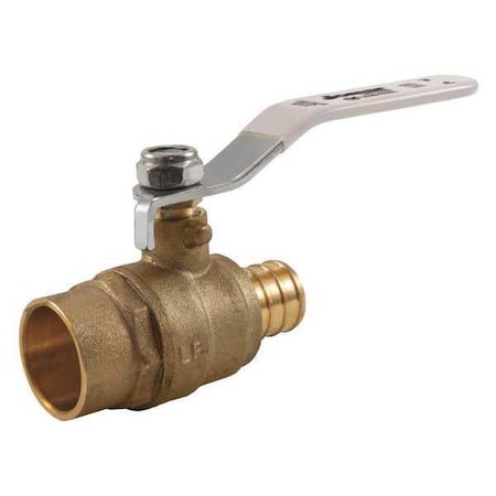 Jomar Valve LF Brass Crimp PEXxSWT Ball Vlv, 3/4" S-412G