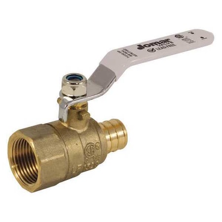 Jomar Valve LF Brass Crimp PEXxNPT Ball Valve, 1" T-412G